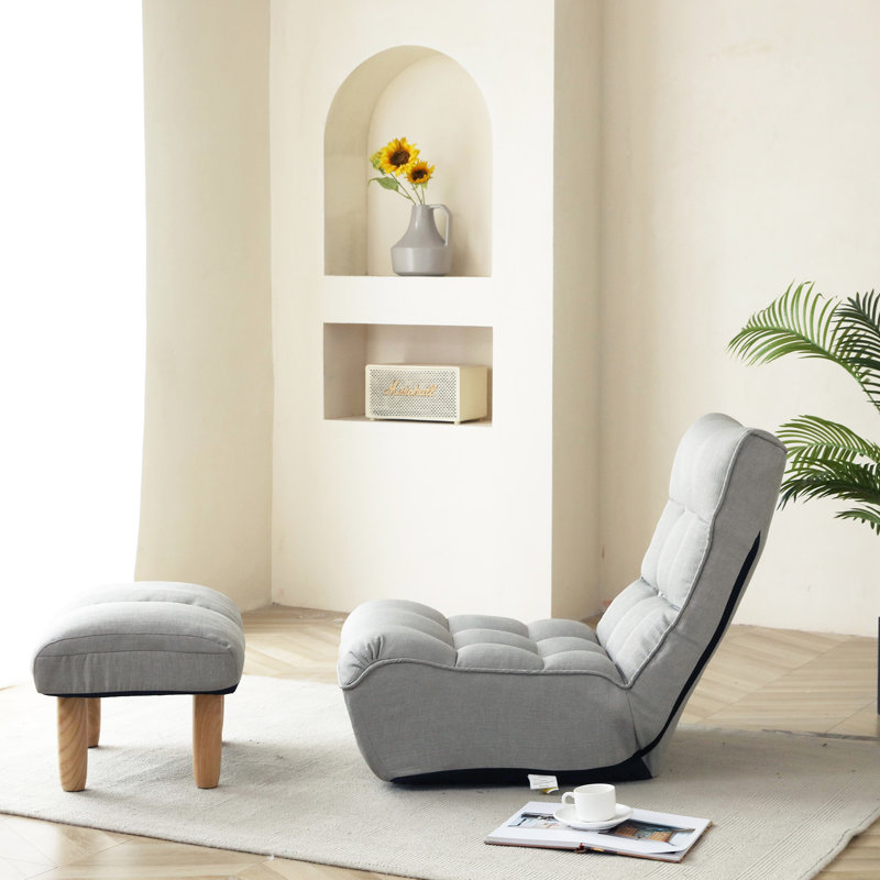 Plancher pliable multifonctionnel avec réglage du dossier à 4 sections, coussin à haute résilience, emballage pliable, convient à la chambre à coucher et au fauteuil de jeu de 45 po de largeur sans installation, lecture parfaite