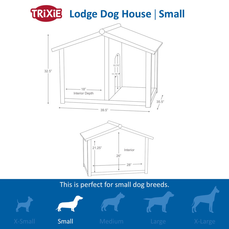 Medium Weatherproof Pine Wood Outdoor Dog House with Raised Floor