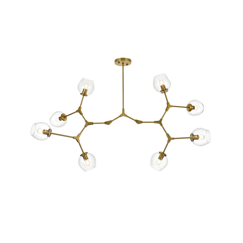 Jarno 8 - Light Dimmable Sputnik Modern Linear Chandelier, Yes, Black