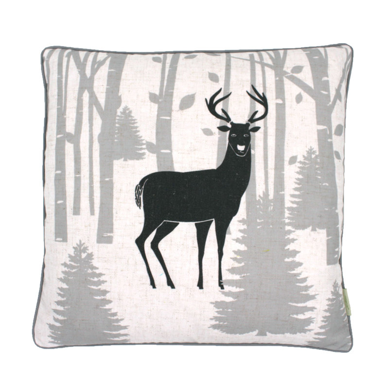 Housse de coussin en bois FOREST TRAIL, Noir, Sans insert - housse seulement