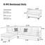 3 modulaires réversibles en similicuir avec méridienne et coussins à deux niveaux pour un intérieur élégant
