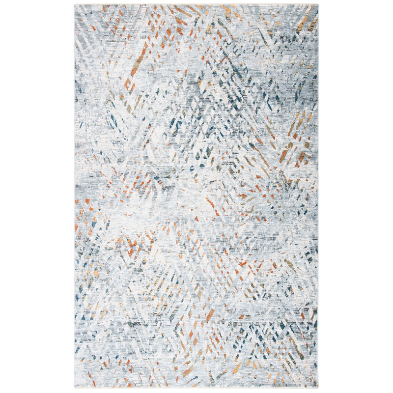 Tapis de couloir abstrait beige / gris Runner Harp, Tapis de couloir 2 pi 2 po x 8 pi