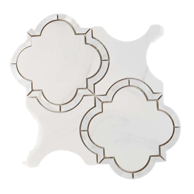 Delphi Pearl 12" x 12" Straight Edge Glass Wall Mosaic Tile, Statuario