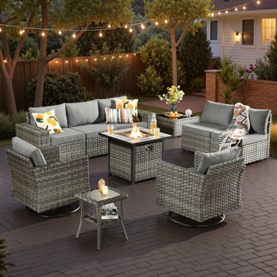 Bobia 7 - Person Patio Conversation Set with Cushions