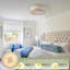 Ventilateur de plafond en cristal 20 po avec lumière, ventilateur encastré doré avec lumières et télécommande, fermé avec 6 vitesses pour chambre à coucher, salon, chambre de bébé (or)