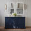 Meuble-lavabo double 66 po avec plateau en marbre de Carrare Brimfield-98224866-98224868
