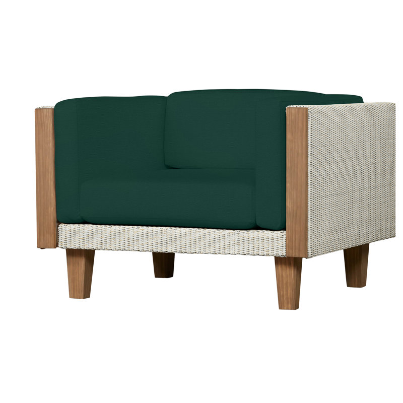 Catalina Outdoor Teak Lounge Chair, Demo Mist, Antique White