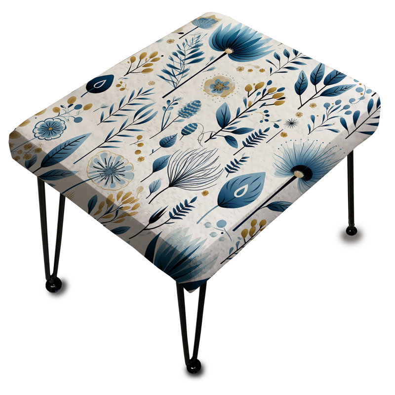 Repose-pieds floral bleu minimaliste minimaliste Botanic