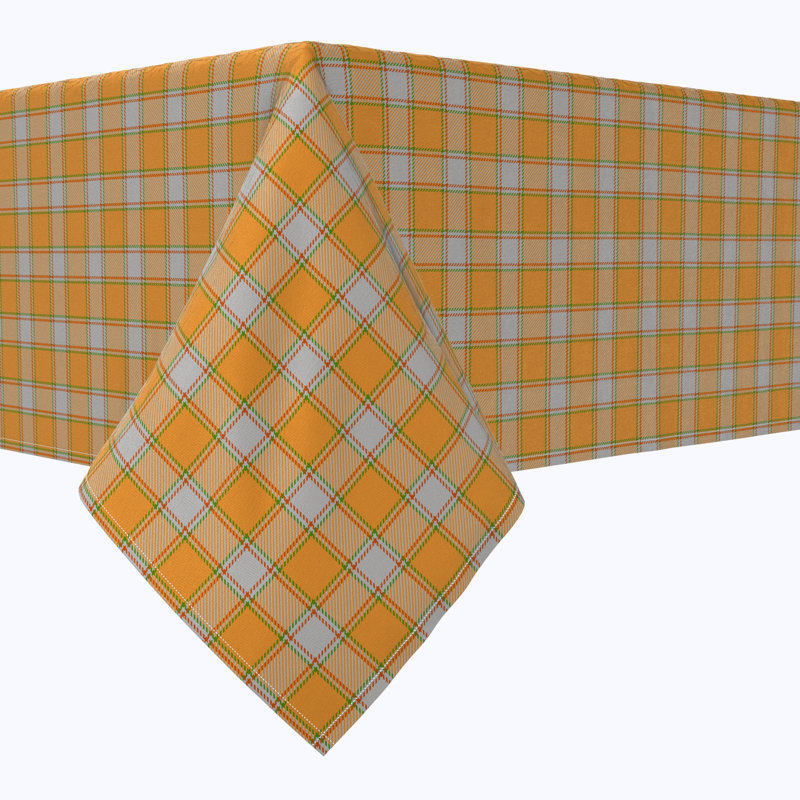 Rectangular Tablecloth, 100% Cotton, 52X104", Rustic Fall Color Plaid, 120" L x 60" W