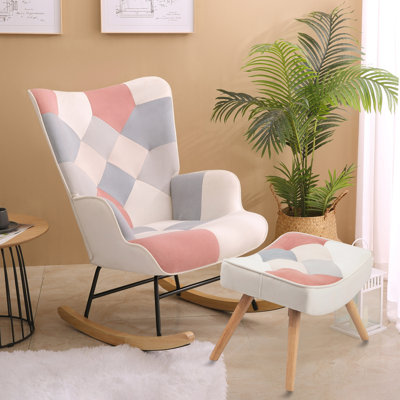 Chaise berçante rembourrée Kerth