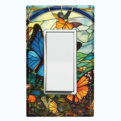 Assiette murale papillon à motif de carreaux verts à motif de papillons