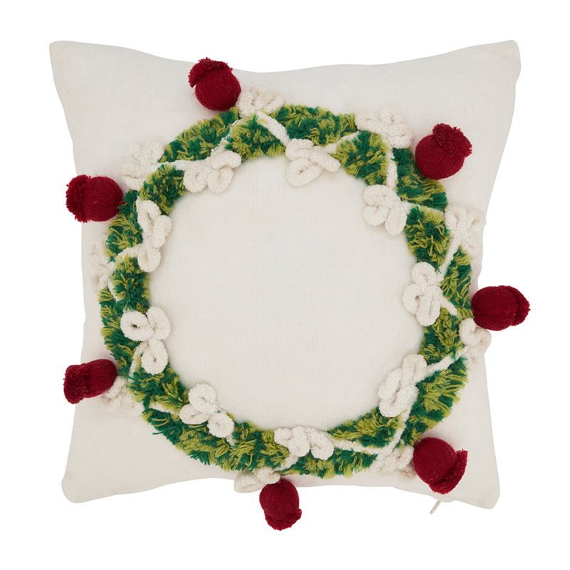 Housse de coussin en coton Wreath