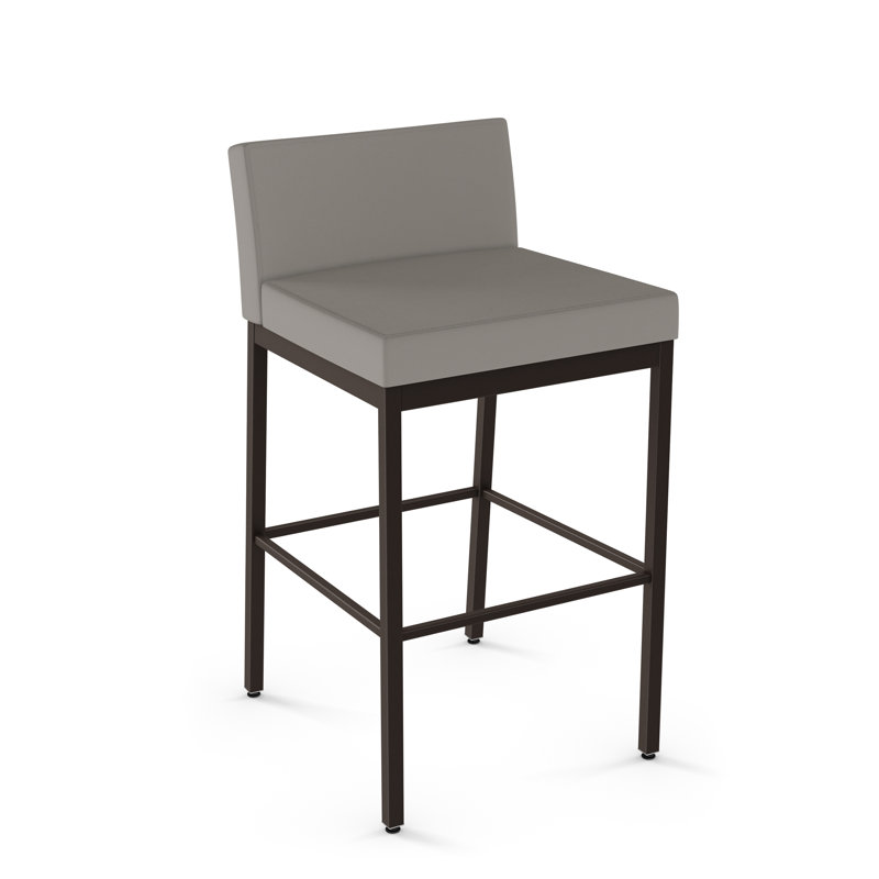 Tabouret de bar et de comptoir Felker, Gris taupe, Tabouret de bar (assise de 30 po de hauteur), Marron foncé