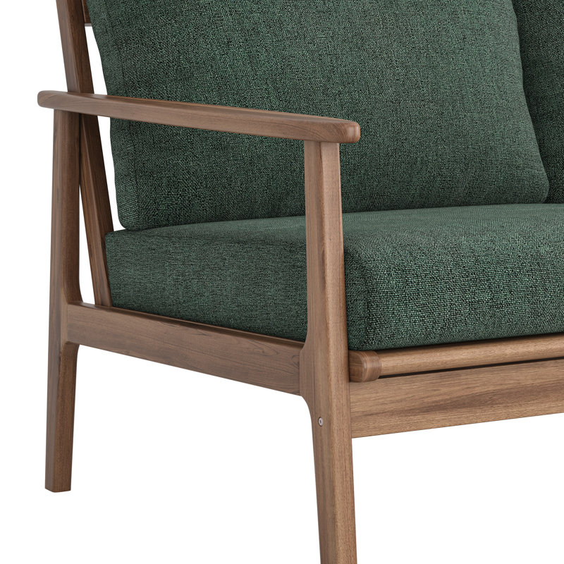 Lyon 5-Piece Solid Acacia Wood Outdoor Set With Sofa, 2 Chairs, Coffee & End Table, Green