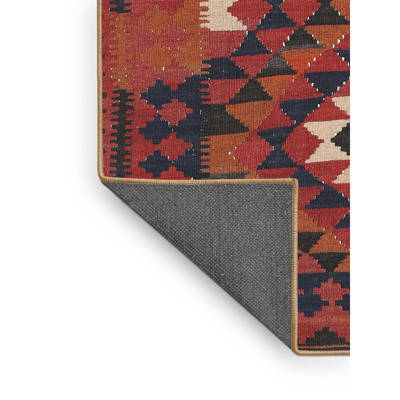 Tapis orange / noir Letcher, Rectangle 6 pi x 9 pi