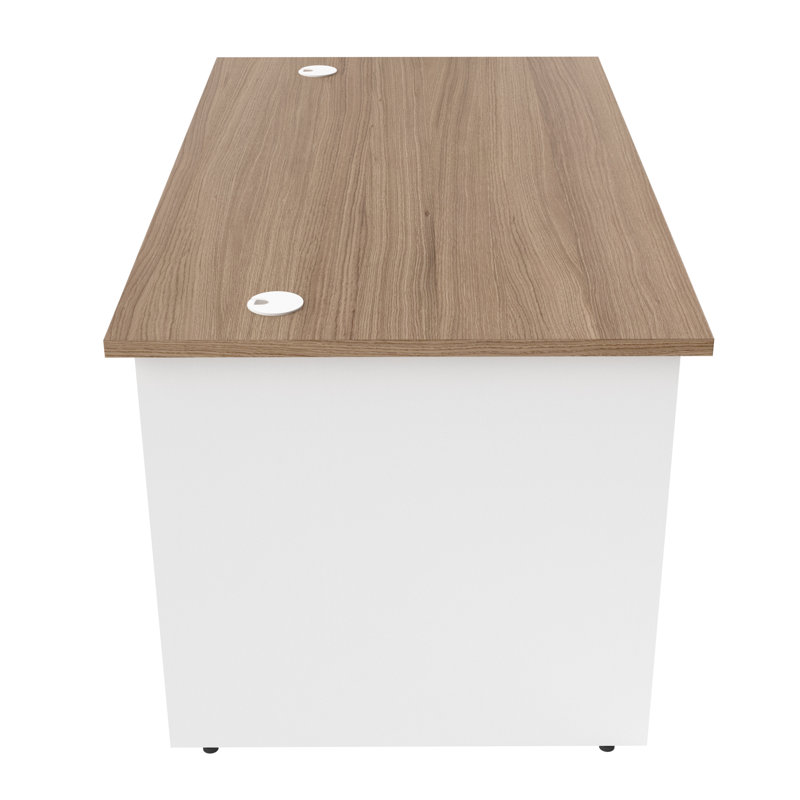 Solid Wood Desk, 73cm H x 140cm W x 60cm D, Grey Oak