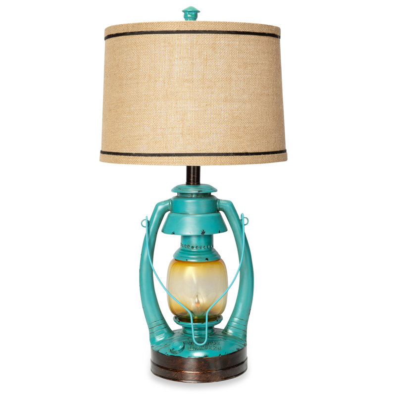 Ruffner 26" Antique Table Lamp, Teal