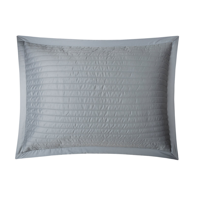 Monroe 100% Cotton Sateen Quilted Sham, Euro, ocean blue
