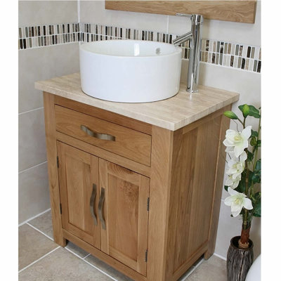 Deluca 751mm Single Bathroom Vanity with Vessel Ceramic Basin