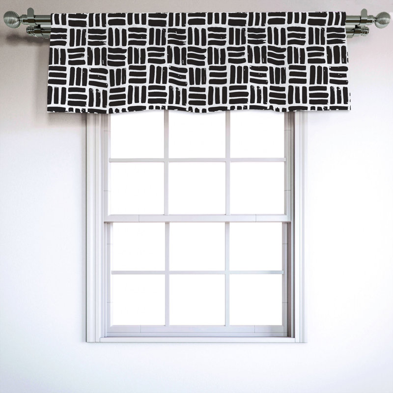 Sateen Abstract Ruffled Window Valance