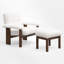 Chaise d'appoint rembourrée avec repose-pieds