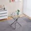 Stylish Tempered Glass Kitchen Table With Metal Legs, Saving Space And Style Finish Dining Glass, Modern Elegant