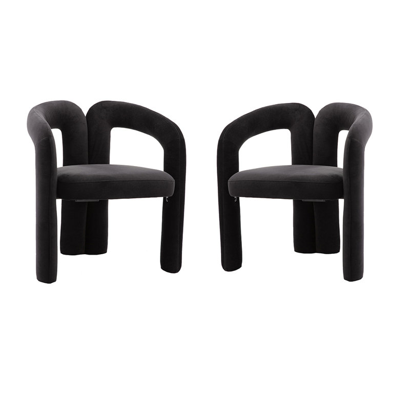 Cahuilla 25.2'' Wide Armchair, Black Velvet