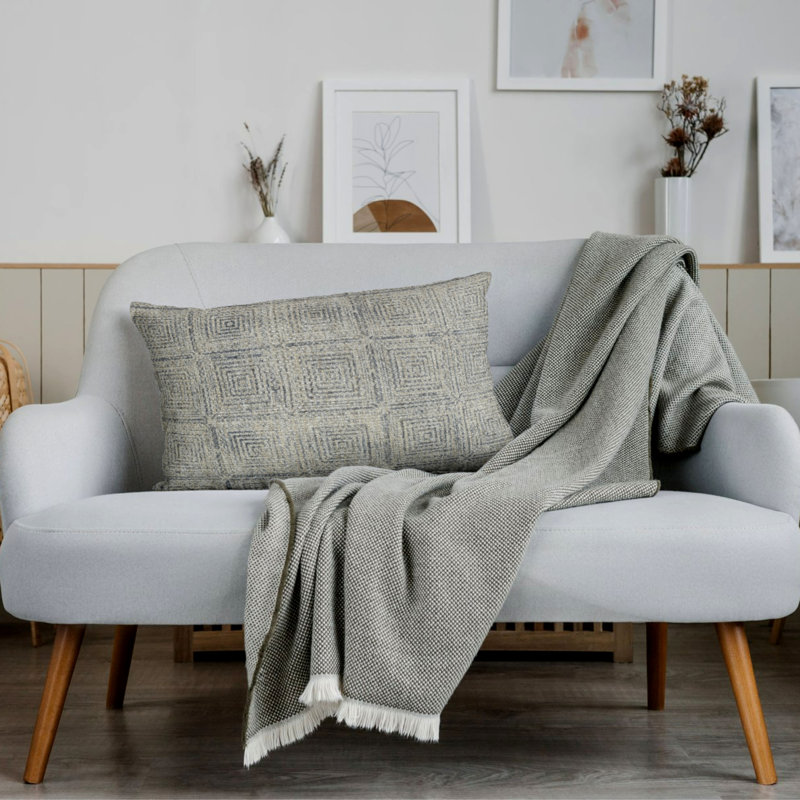 Oversized Block Print Cotton Throw Pillow Covers