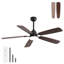 Ventilateur de plafond 52 pouces avec 6 lumières à DEL et 5 pales pour moteur d'intérieur-218589402-218589400