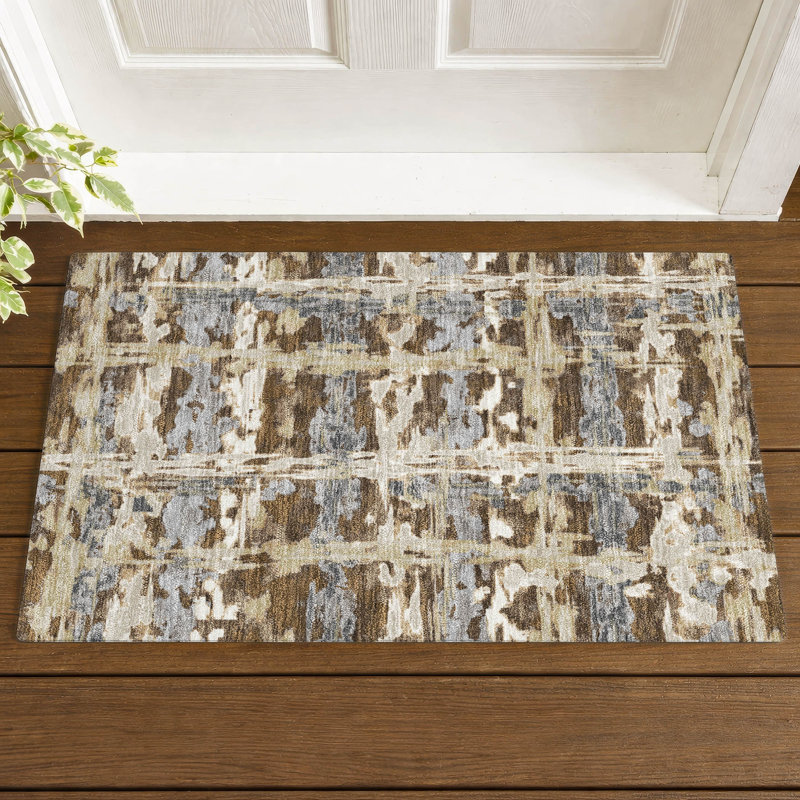 Tapis moderne lavable à la machine intérieur / extérieur ACN2928, Chocolat, 1'8" x 2'6"
