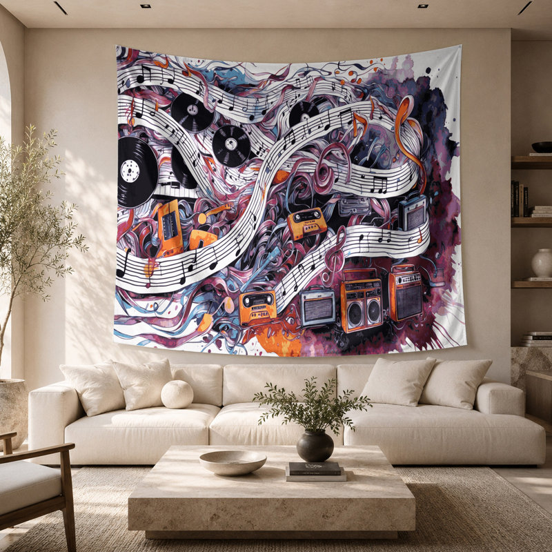 Tapisserie murale «Music Pop Music», 26 po x 36 po