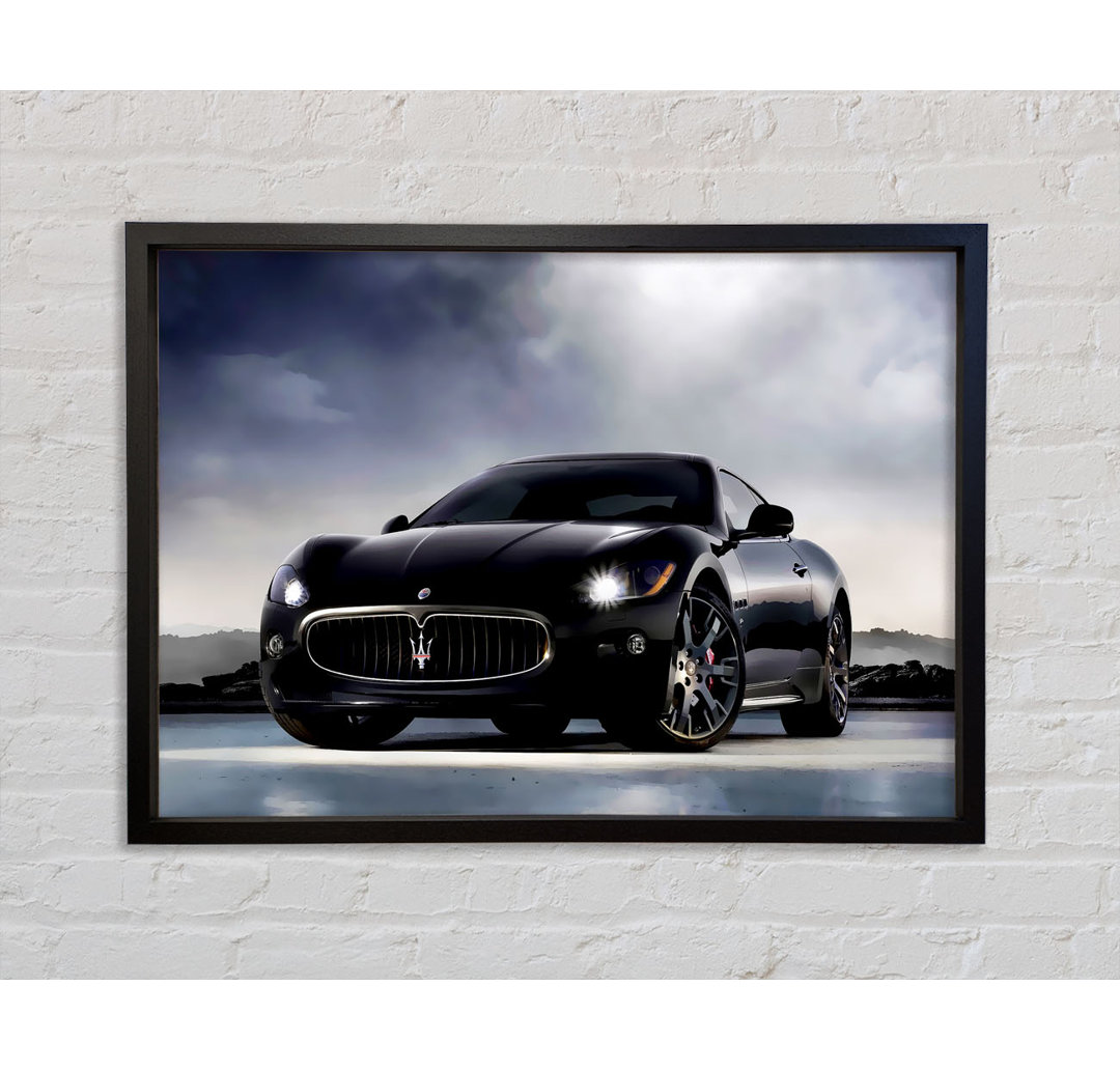 Maserati Black Beauty - Einzelner Bilderrahmen Kunstdrucke auf Leinwand