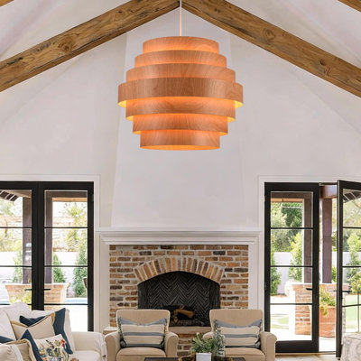 Luminaire suspendu de style campagnard en métal de 15,8 pouces Farmhouse