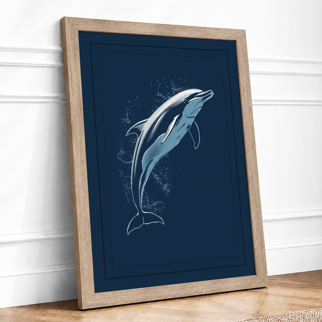 Leaping Dolphin Coastal - Framed Print