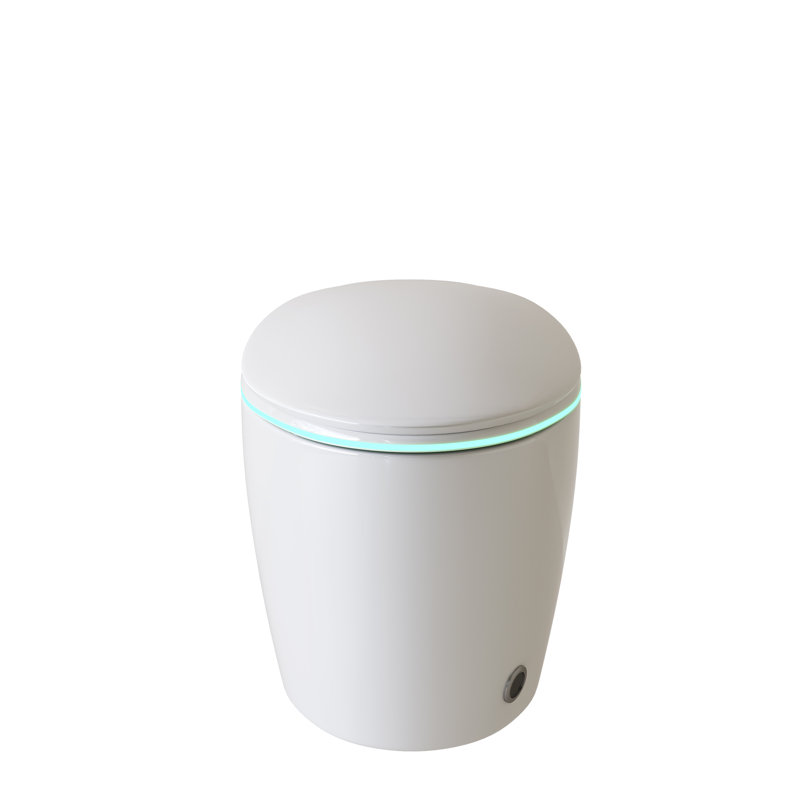 Toilette intelligente 17,3 "à hauteur confortable avec 4 modes de chasse d'eau Siège chauffant une pièce intelligent et séchoir à air chaud 4 modes de nettoyage Toilette intelligente moderne avec bidet