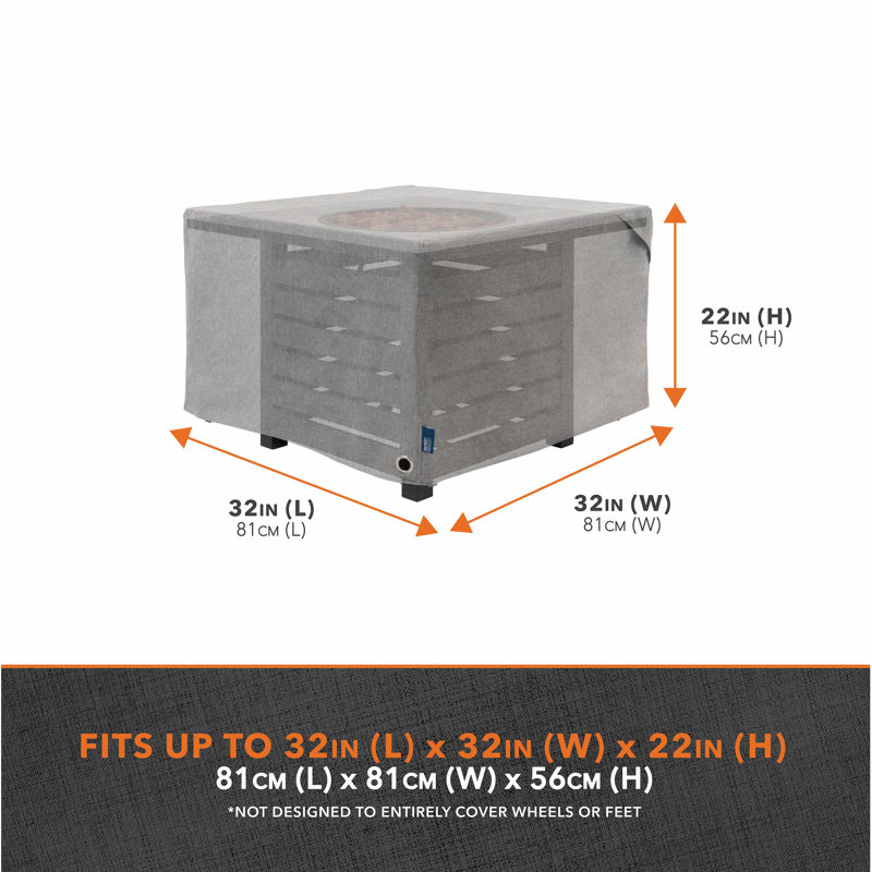 Garrison Outdoor Fire Pit Cover, Granite