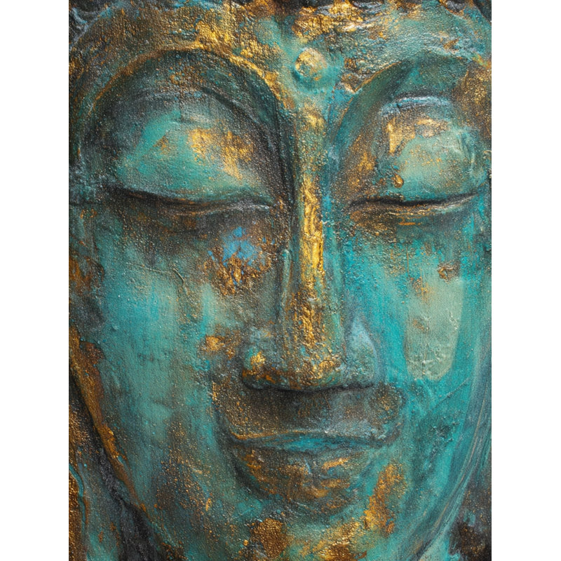 Art mural sur toile Verdigris Buddha III, L 30 po x H 40 po x P 1,5 po