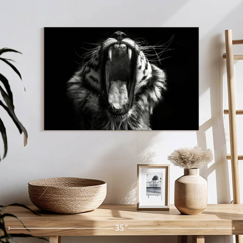Yawning Tiger, 16" H x 24" W