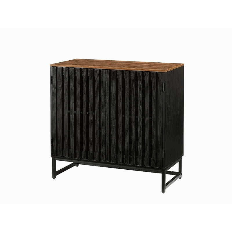 Armoire avec porte grillagée à lattes rayées, armoire de style moderne, panneau de fibres à densité moyenne de haute qualité et pieds en métal