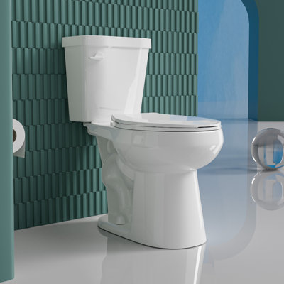 Toilette haute compacte 17 po ADA 17 po pour personnes âgées, 1,28 GPF Tornado, chasse simple, 1000 g, blanc