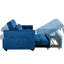 Lit escamotable avec siège confortable, fonction inclinable, mobilier de salon bleu réglable et rangement, siège rembourré de mousse pour la zone