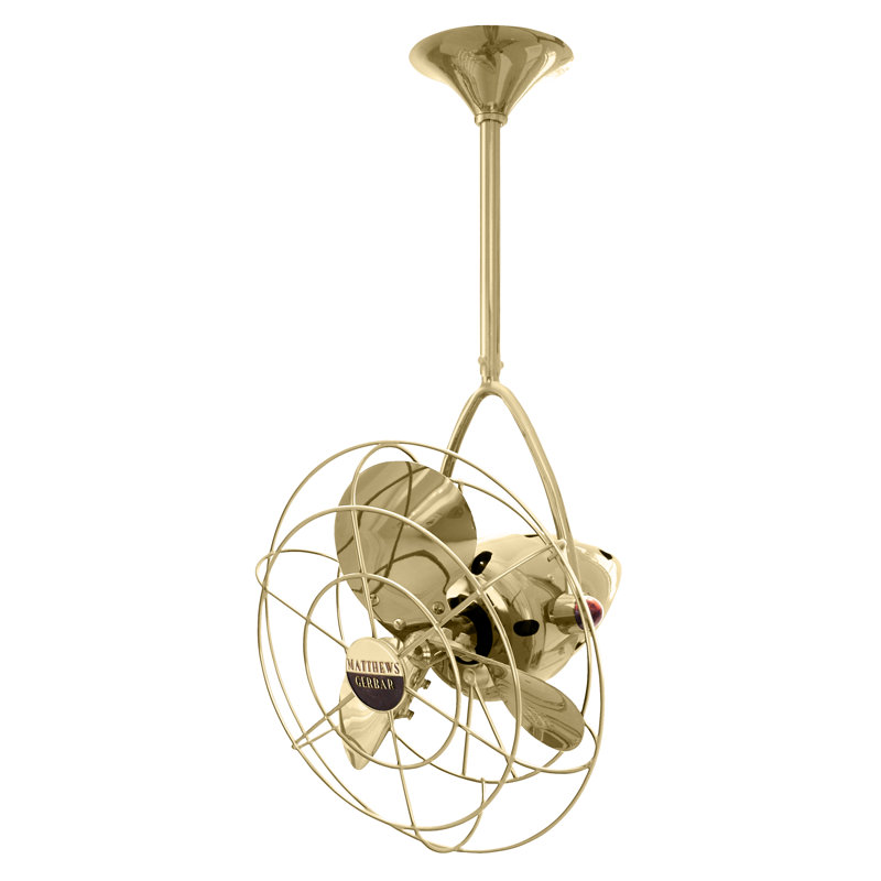 13" Jarold 3 Blade Ceiling Fan, Polished Brass