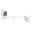 Lit plateforme simple en métal avec tablettes de rangement à deux niveaux, armoire de rangement en bois