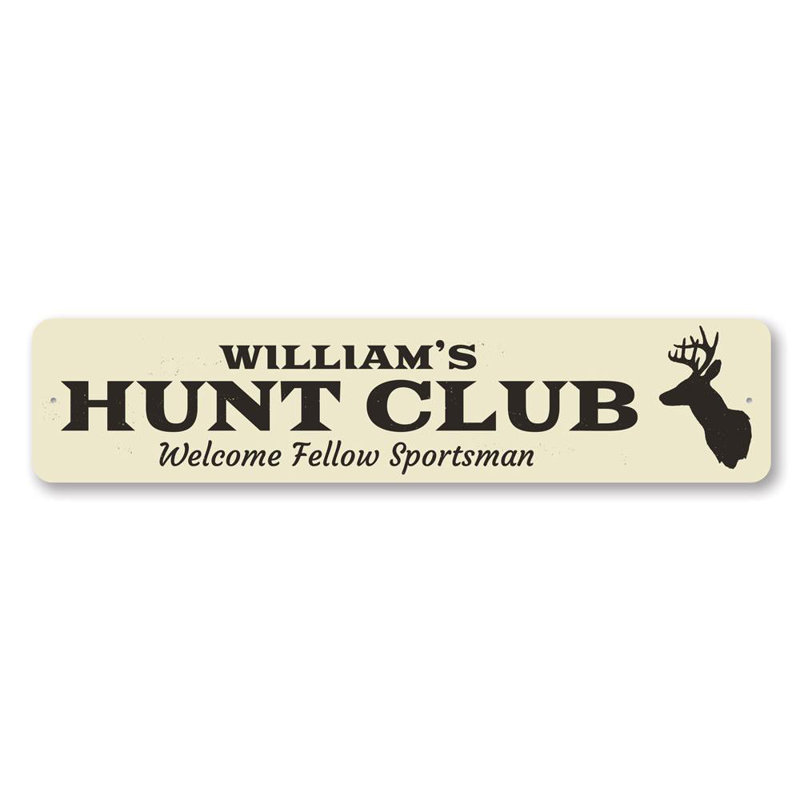 Enseigne en aluminium Hunt Club, H 6 po x l 24 po x P 0,063 po