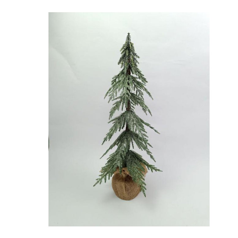 Mini Icy Pine Christmas Tree In Burlap Base - 24" - Unlit