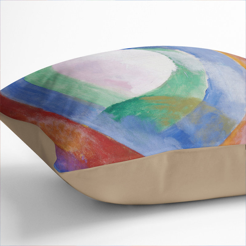 Abstract Square Cushion, 40cm H x 40cm W x 15cm D, Stone