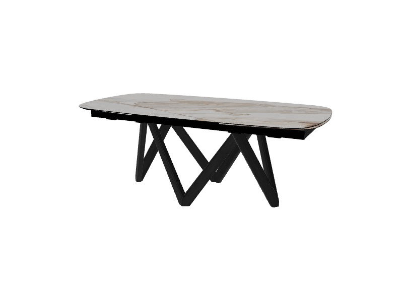 Tables extensibles Cartesio, Walnut, 29.63"H x 78.75"L x 39.38"W, Bronze