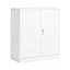 Armoire de rangement en acier laminé à froid blanc de 90 cm de hauteur, avec portes verrouillables et 2 étagères réglables, organisateur en métal résistant à la rouille pour garage, bureau et entrée.