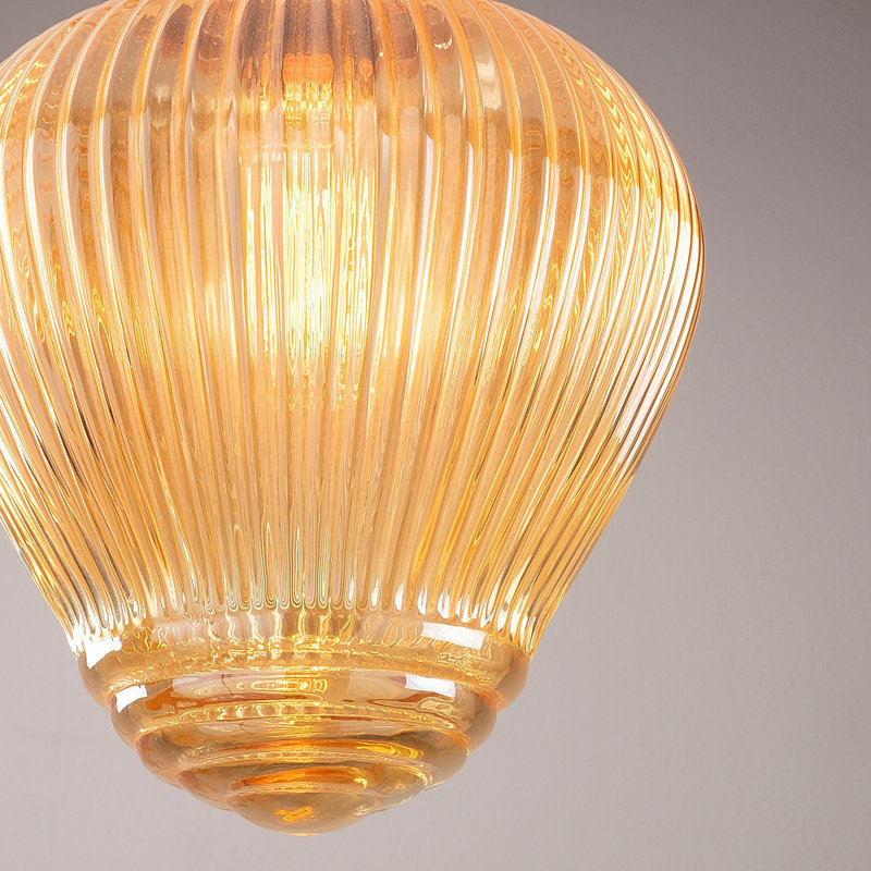 Luminaire suspendu simple à 1 lumière Callista, Ambre