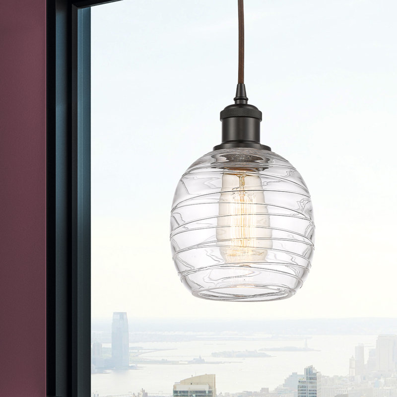 Luminaire suspendu simple à 1 lumière Amila, Bronze frotté à l'huile